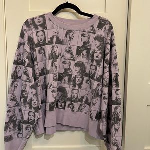 Lavender and Grey Taylor Swift Eras tour Sweatshirt.